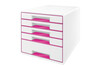 Schubladenbox Leitz CUBE WOW 5S pinkmetallic, Art.-Nr. 521410-PIME - Paterno Shop
