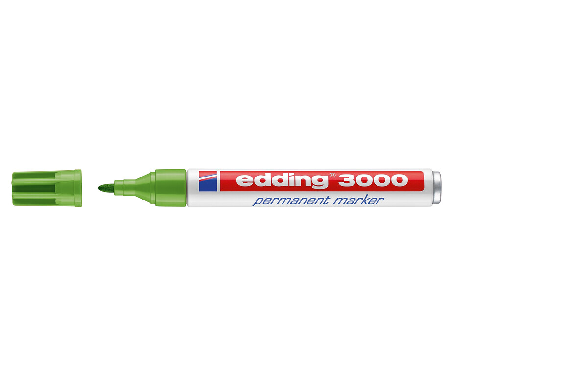 Marker Edding 3000 hellgrün permanent, Art.-Nr. 3000-HGN - Paterno Shop