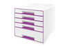 Schubladenbox Leitz CUBE WOW 5S violett metallic, Art.-Nr. 521410-VIME - Paterno Shop