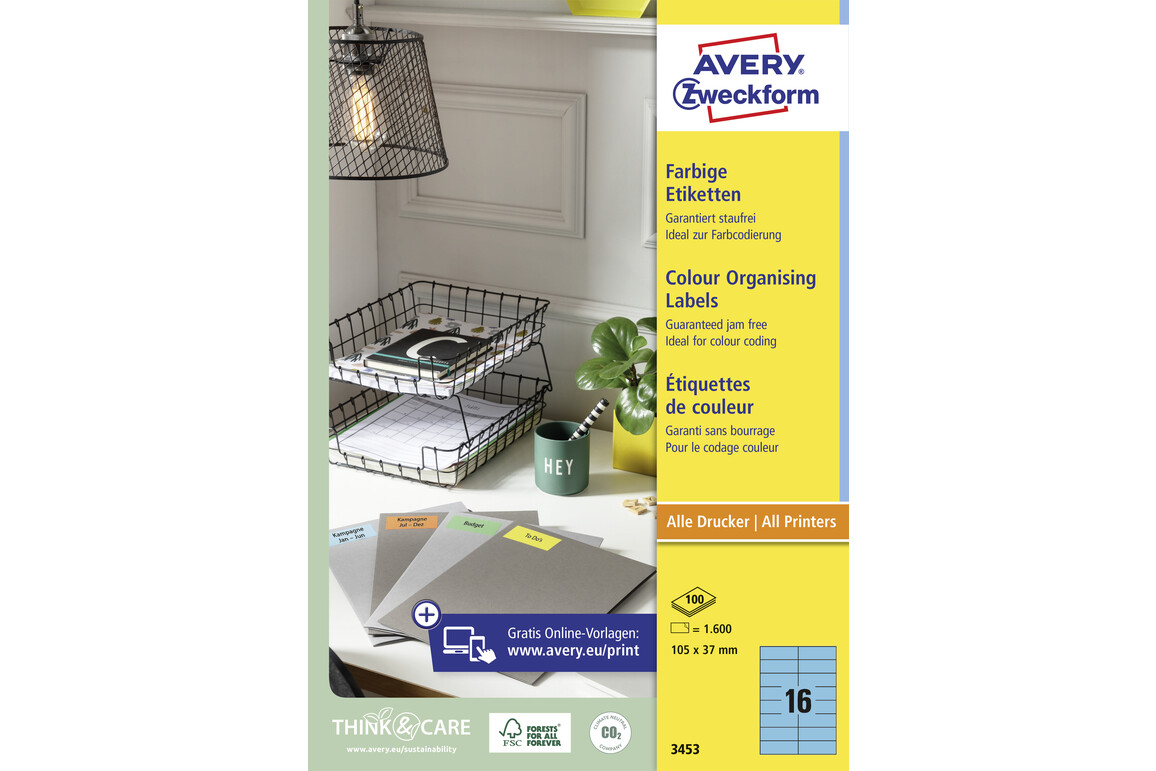 Kopieretiketten ZWF 105 x 37 mm, blau, Art.-Nr. 3453ZWF - Paterno Shop Kopieretiketten ZWF 105 x 37 mm, blau, Art.-Nr. 3453ZWF - Paterno Shop