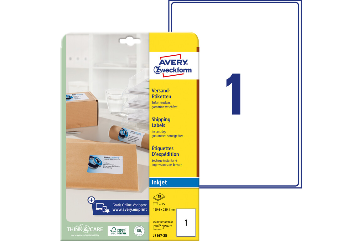 Etiketten 199,6 x 289,1 mm Adress Inket, Art.-Nr. J8167-25 - Paterno Shop