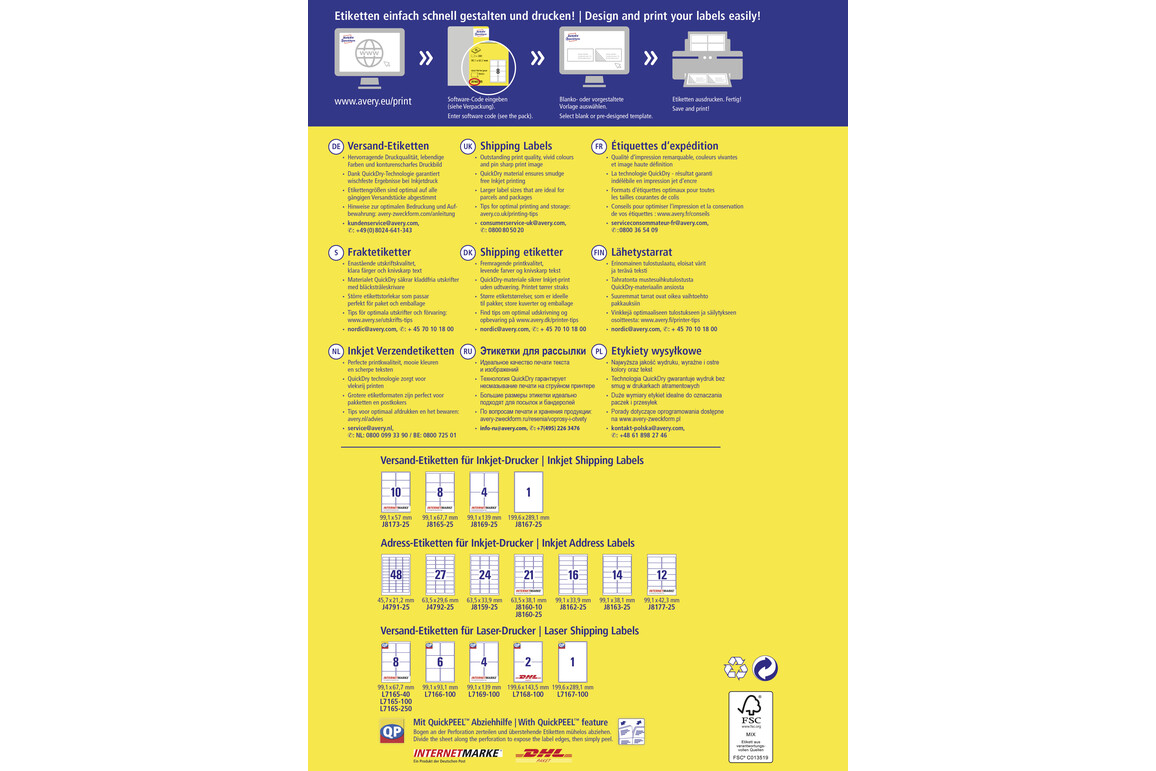 Etiketten 199,6 x 289,1 mm Adress Inket, Art.-Nr. J8167-25 - Paterno Shop Etiketten 199,6 x 289,1 mm Adress Inket, Art.-Nr. J8167-25 - Paterno Shop