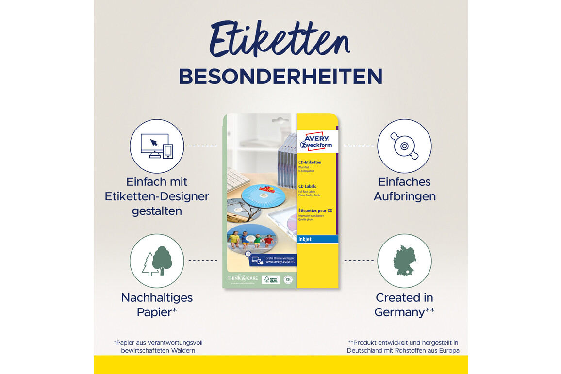 Etiketten ZWF  CD rund 117 mm, Art.-Nr. J8676-25 - Paterno Shop Etiketten ZWF  CD rund 117 mm, Art.-Nr. J8676-25 - Paterno Shop