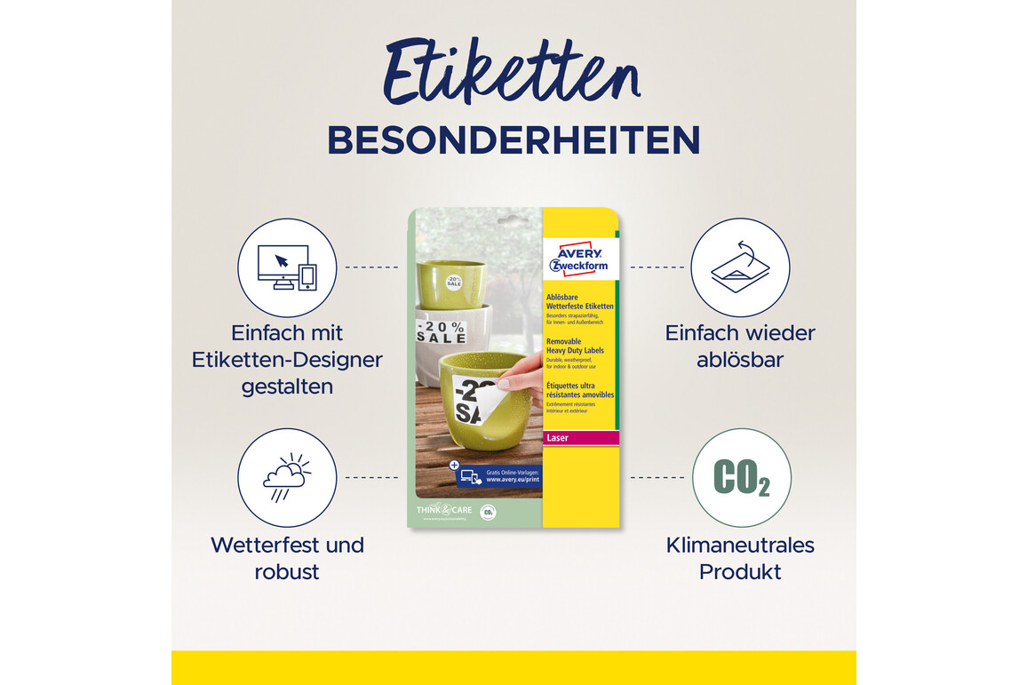 Etiketten ZWF 210x148mm wetterfest, ablösbar, Art.-Nr. L4717REV-20 - Paterno Shop Etiketten ZWF 210x148mm wetterfest, ablösbar, Art.-Nr. L4717REV-20 - Paterno Shop