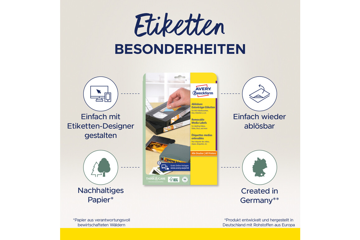 Kopieretiketten 78,7 x 46,6 mm ST+L 25KP, Art.-Nr. L4742REV-25 - Paterno Shop