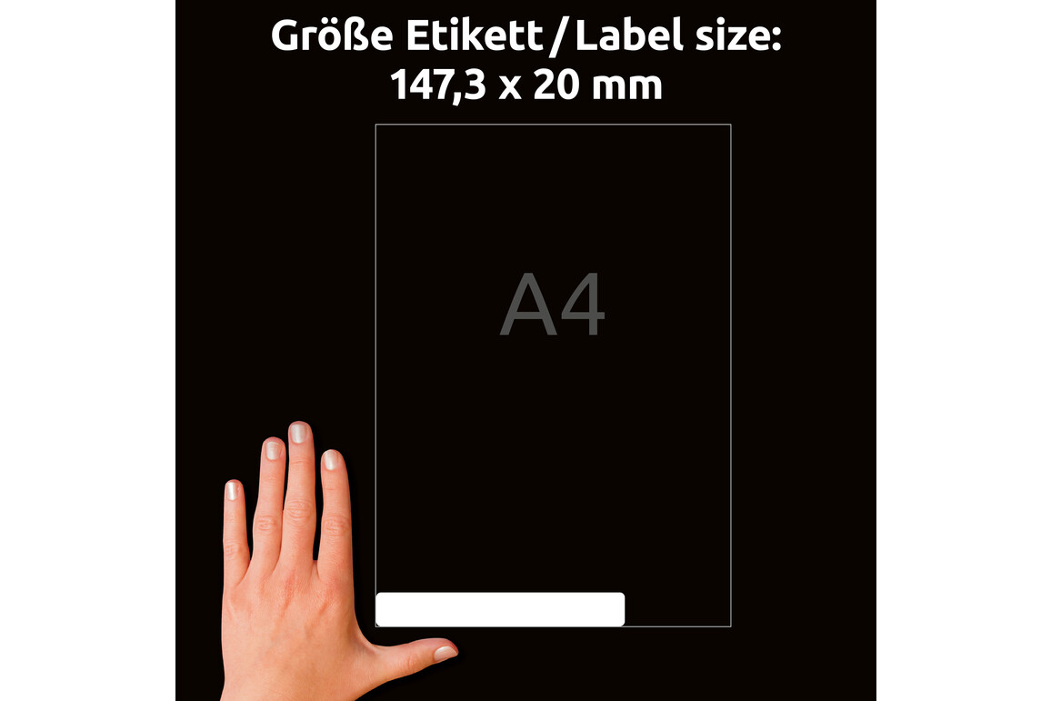 Kopieretiketten 147,3 x 20 mm  ST+L 25KP, Art.-Nr. L4746REV-25 - Paterno Shop