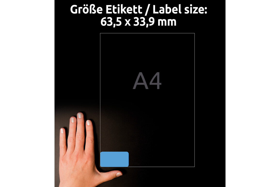 Etiketten ZWF 63,5 x 33,9 mm, blau, Art.-Nr. L6032-20 - Paterno Shop