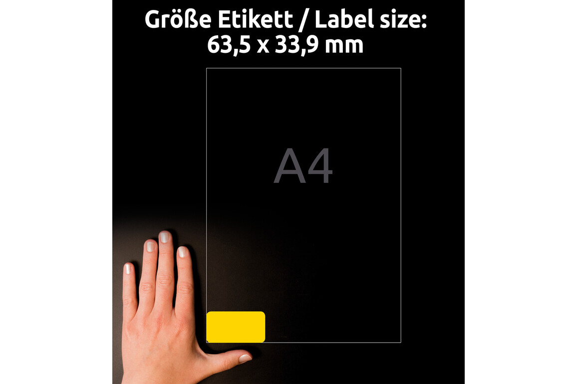 Etiketten ZWF, 63,5 x 33,9 mm, gelb, Art.-Nr. L6035-20 - Paterno Shop