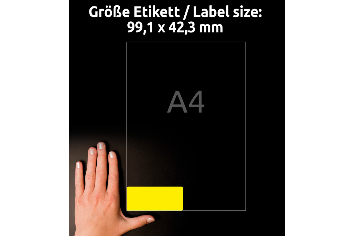 Etikett 99,1x42mm wetterfest gelb A4, Art.-Nr. L6107-20 - Paterno Shop Etikett 99,1x42mm wetterfest gelb A4, Art.-Nr. L6107-20 - Paterno Shop