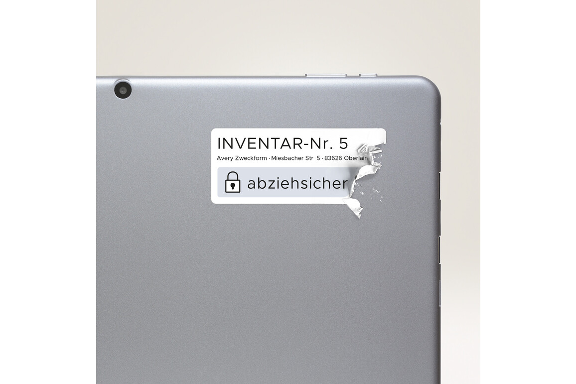 Sicherheitsetiketten ZWF 63,5 x 33,9 mm, Art.-Nr. L6146-20 - Paterno Shop