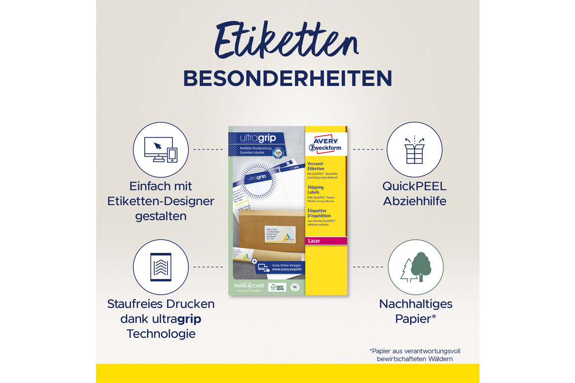 Etiketten 199,6 x 289,1mm Versand ILK, Art.-Nr. L7167-100 - Paterno Shop