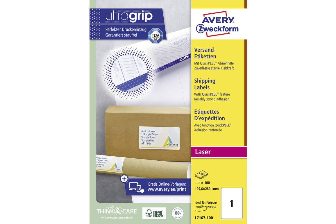 Etiketten 199,6 x 289,1mm Versand ILK, Art.-Nr. L7167-100 - Paterno Shop