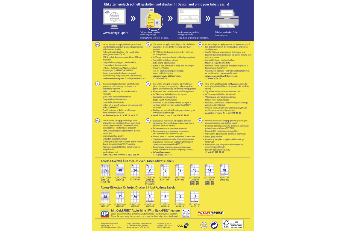 Etiketten 99,1 x 57 mm Adress ILK, Art.-Nr. L7173-100 - Paterno Shop Etiketten 99,1 x 57 mm Adress ILK, Art.-Nr. L7173-100 - Paterno Shop