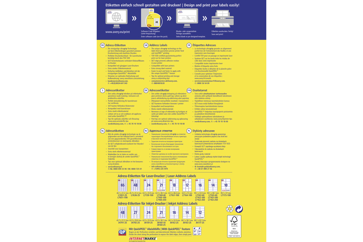 Etiketten Mini 38,1 x 21,2 mm weiss, Art.-Nr. L7651-25 - Paterno Shop Etiketten Mini 38,1 x 21,2 mm weiss, Art.-Nr. L7651-25 - Paterno Shop
