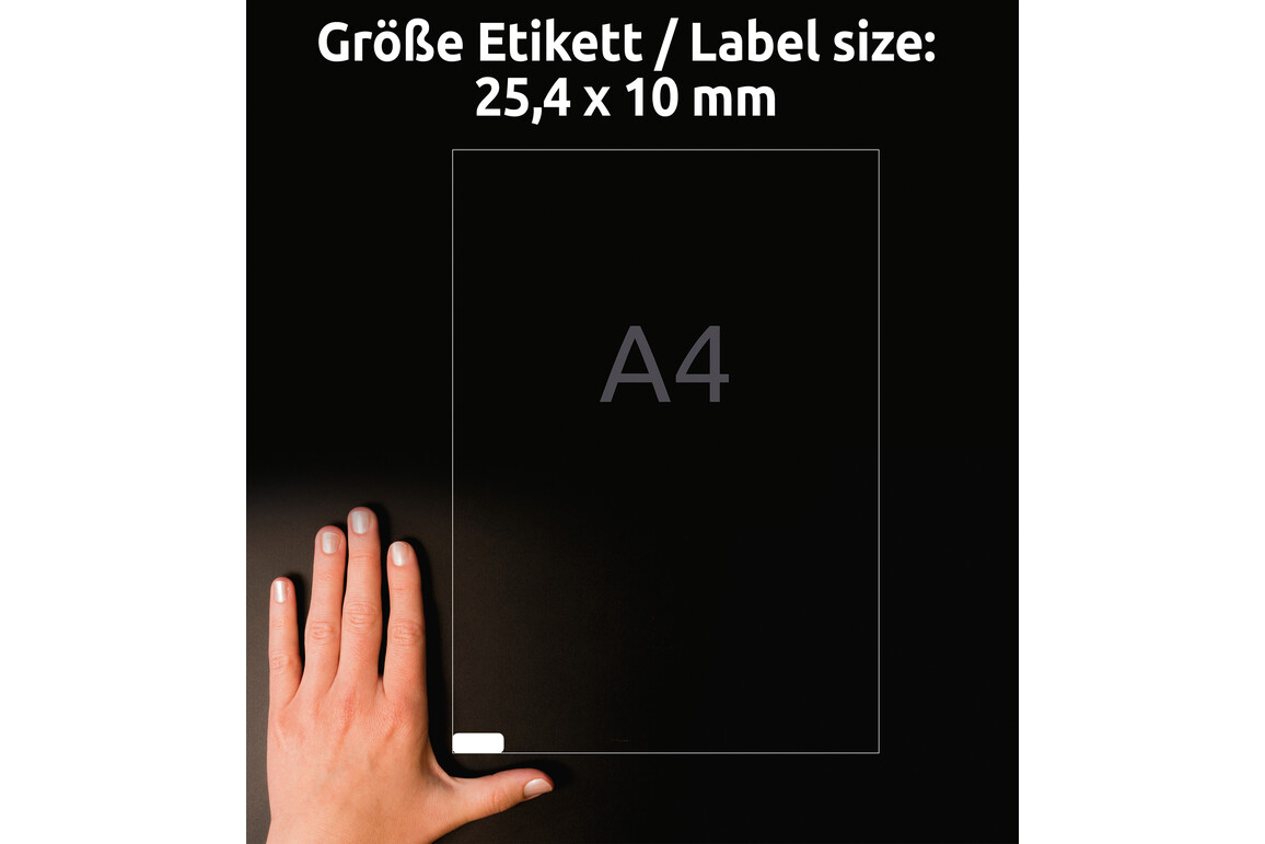 Etiketten Mini Laser 25,40 x 10 mm weiss, Art.-Nr. L7658-25 - Paterno Shop