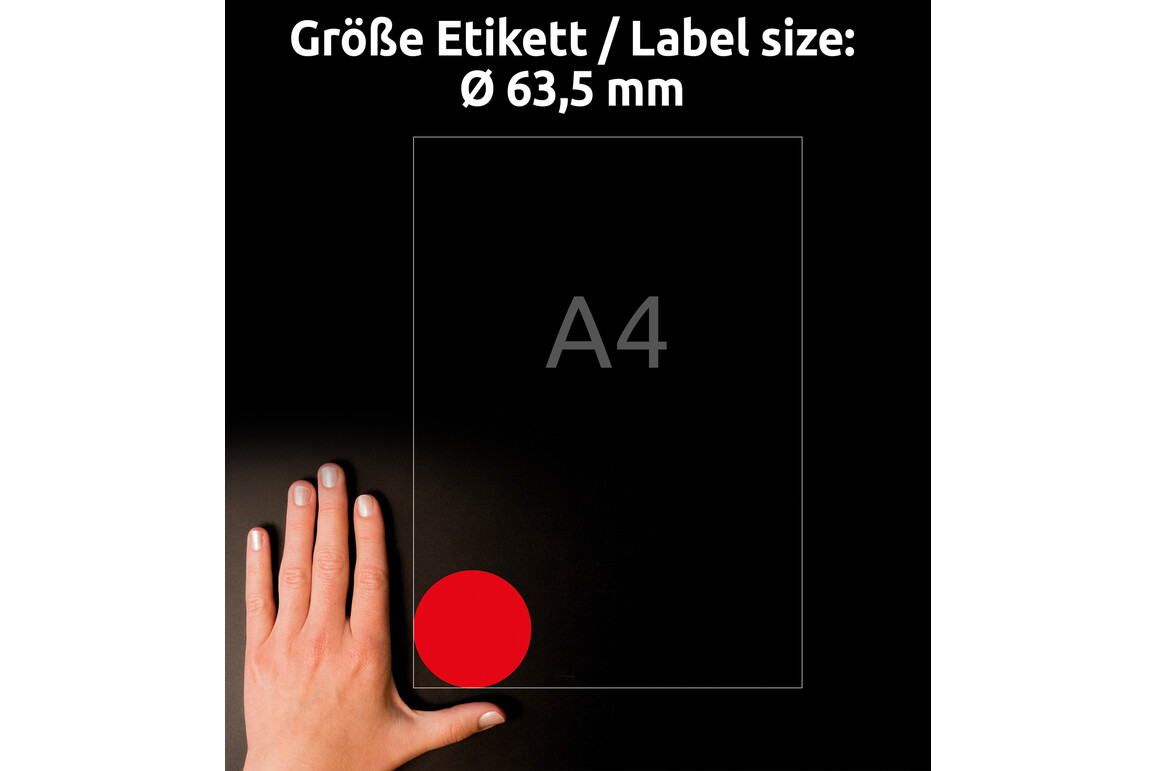 Etikett Neon 63,5mm rot, Art.-Nr. L7670R-25 - Paterno Shop