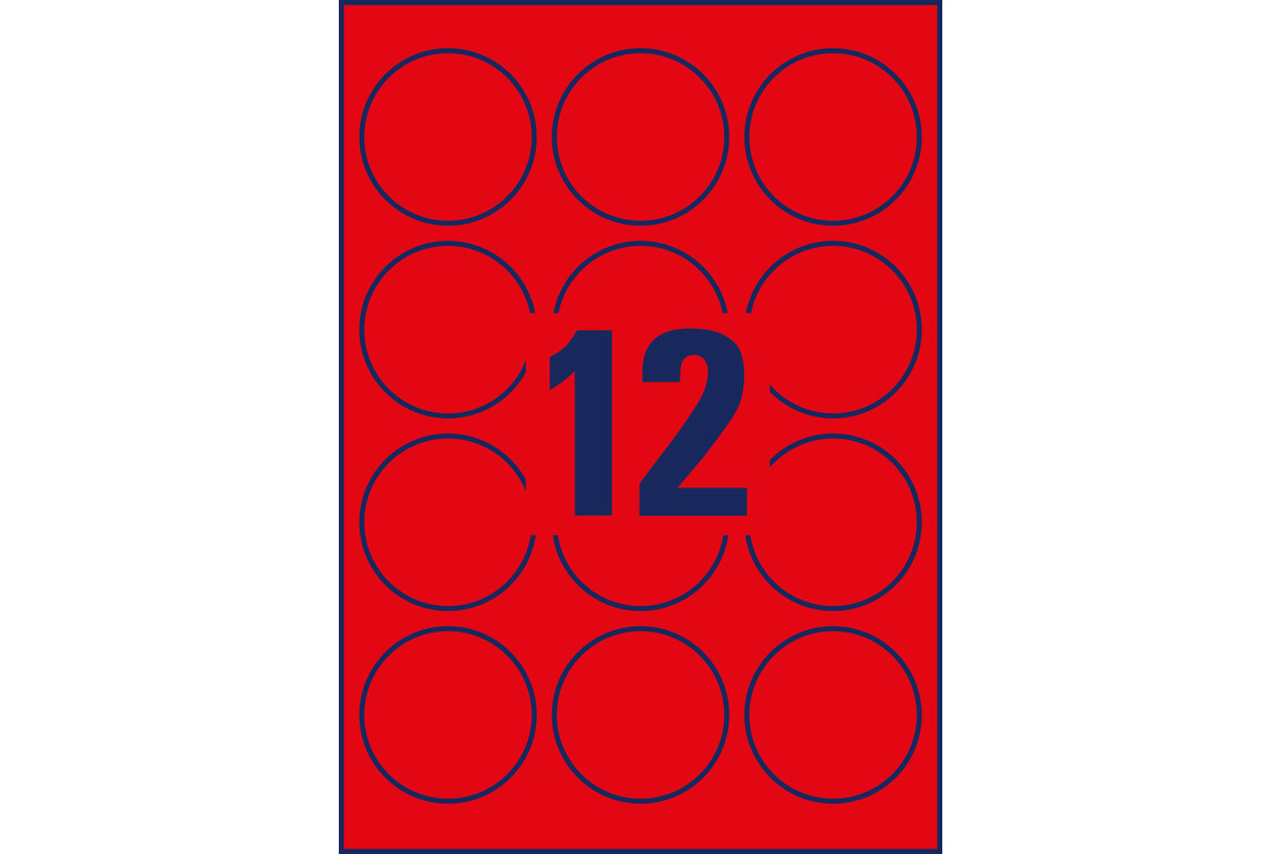 Etikett Neon 63,5mm rot, Art.-Nr. L7670R-25 - Paterno Shop