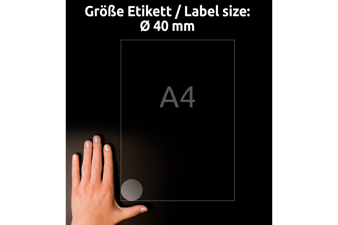 Etiketten ZWF 40 mm Crystal Clear, Art.-Nr. L7780-25ZWF - Paterno Shop Etiketten ZWF 40 mm Crystal Clear, Art.-Nr. L7780-25ZWF - Paterno Shop