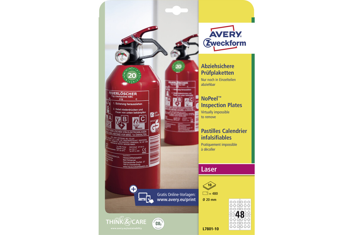 Prüfplaketten ZWF 20mm, 480Stk, Art.-Nr. L7801-10 - Paterno Shop