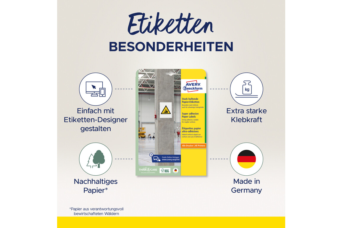 Etiketten ZWF 25,4x10mm, stark haftend, Art.-Nr. L7871-20 - Paterno Shop Etiketten ZWF 25,4x10mm, stark haftend, Art.-Nr. L7871-20 - Paterno Shop