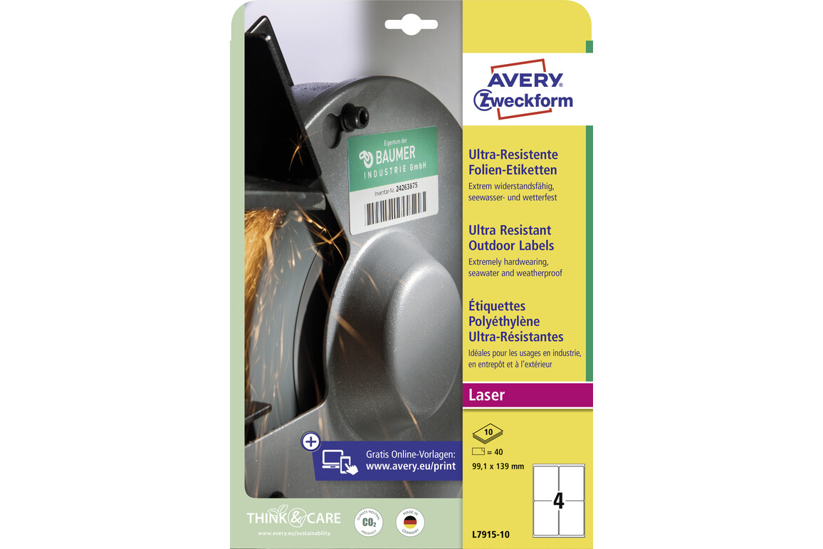 Folienetiketten ZWF Ultra-Resist 99,1x139mm, weiß, Art.-Nr. L7915-10 - Paterno Shop Folienetiketten ZWF Ultra-Resist 99,1x139mm, weiß, Art.-Nr. L7915-10 - Paterno Shop