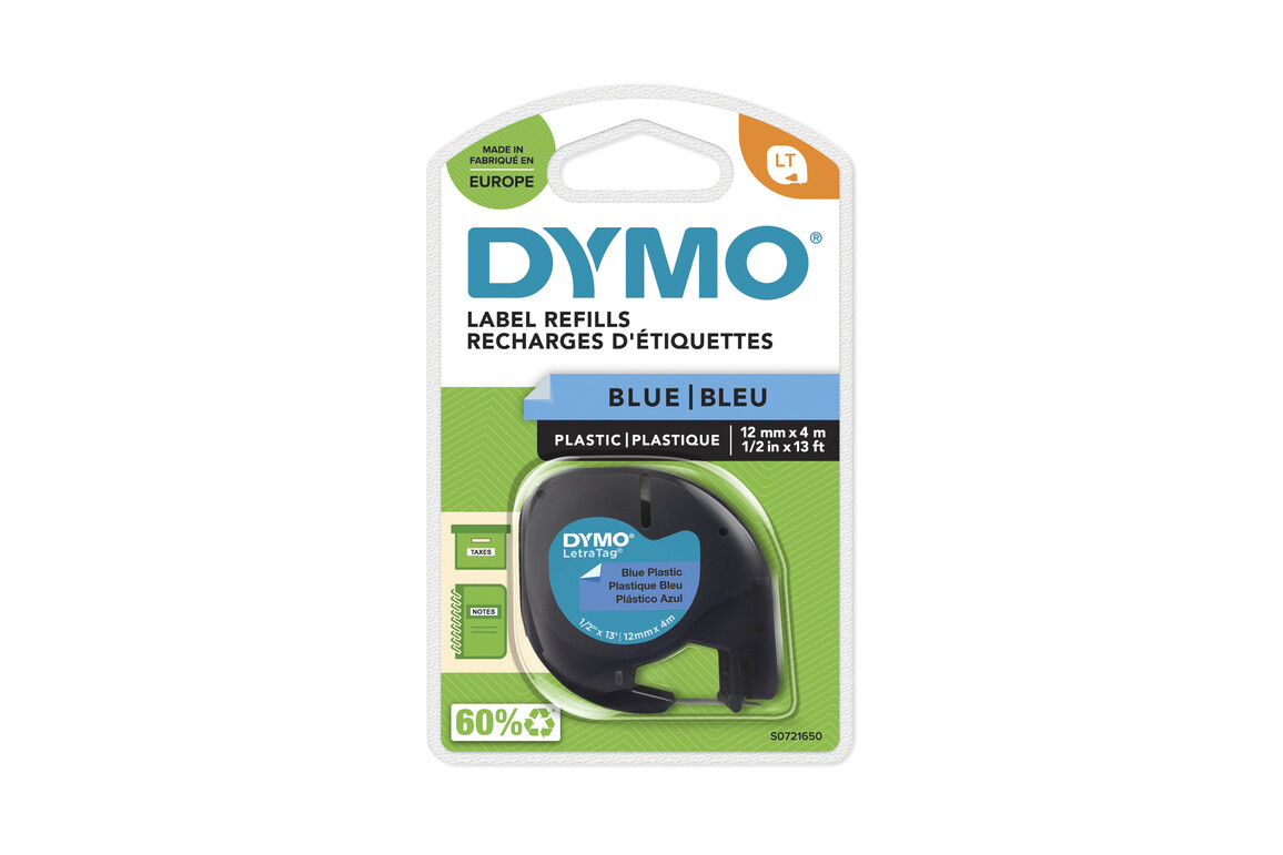 Beschriftungsband Dymo LetraTag sw auf blau, Art.-Nr. 9122-BL - Paterno Shop