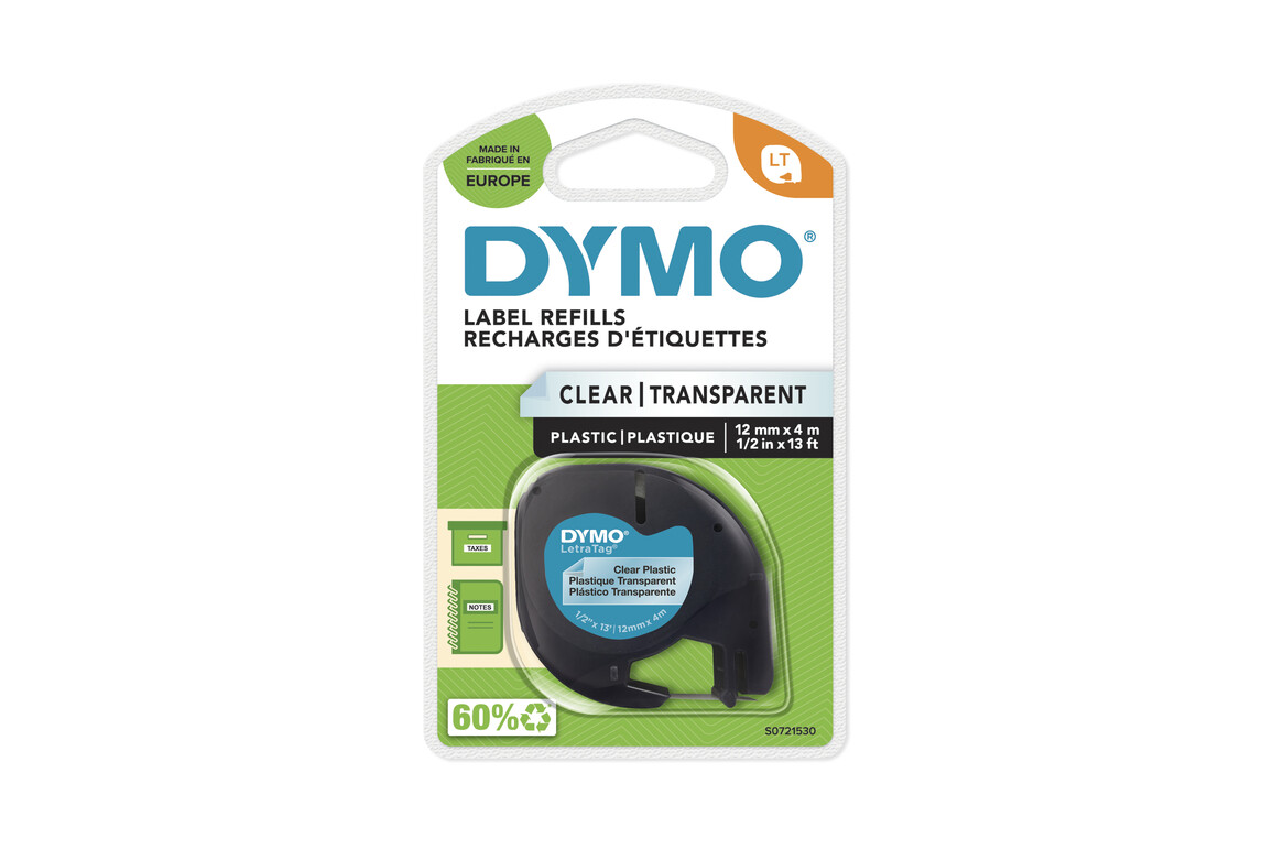 Beschriftungsband Dymo LetraTag sw auf transp, Art.-Nr. 9122-CL - Paterno Shop