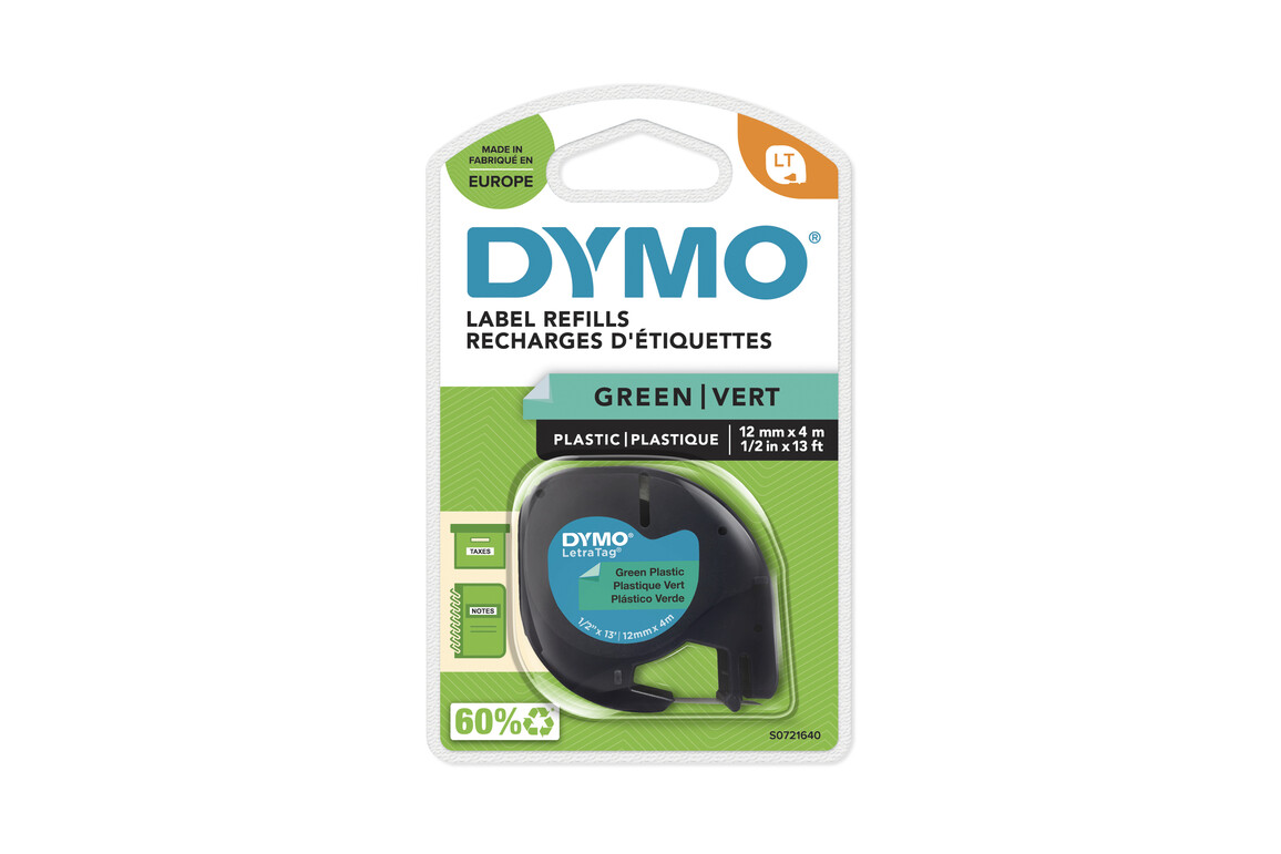 Beschriftungsband Dymo LetraTag sw auf grün, Art.-Nr. 9122-GN - Paterno Shop