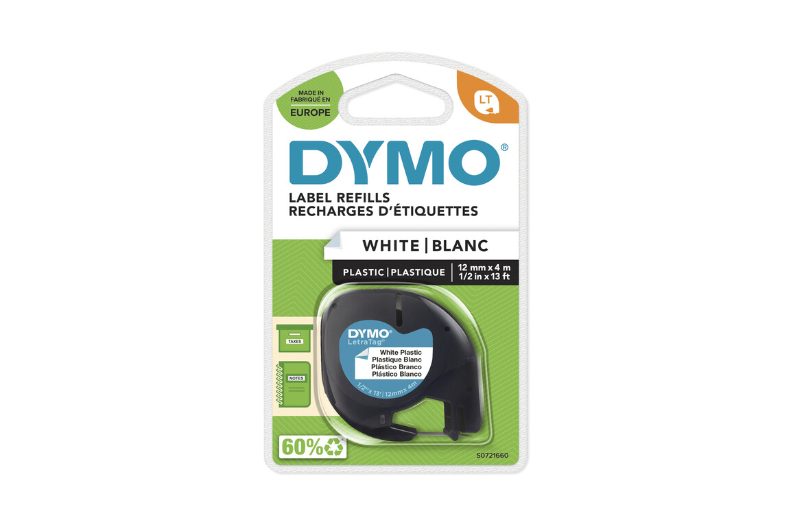 Beschriftungsband Dymo LetraTag sw auf weiss, Art.-Nr. 9122-WS - Paterno Shop