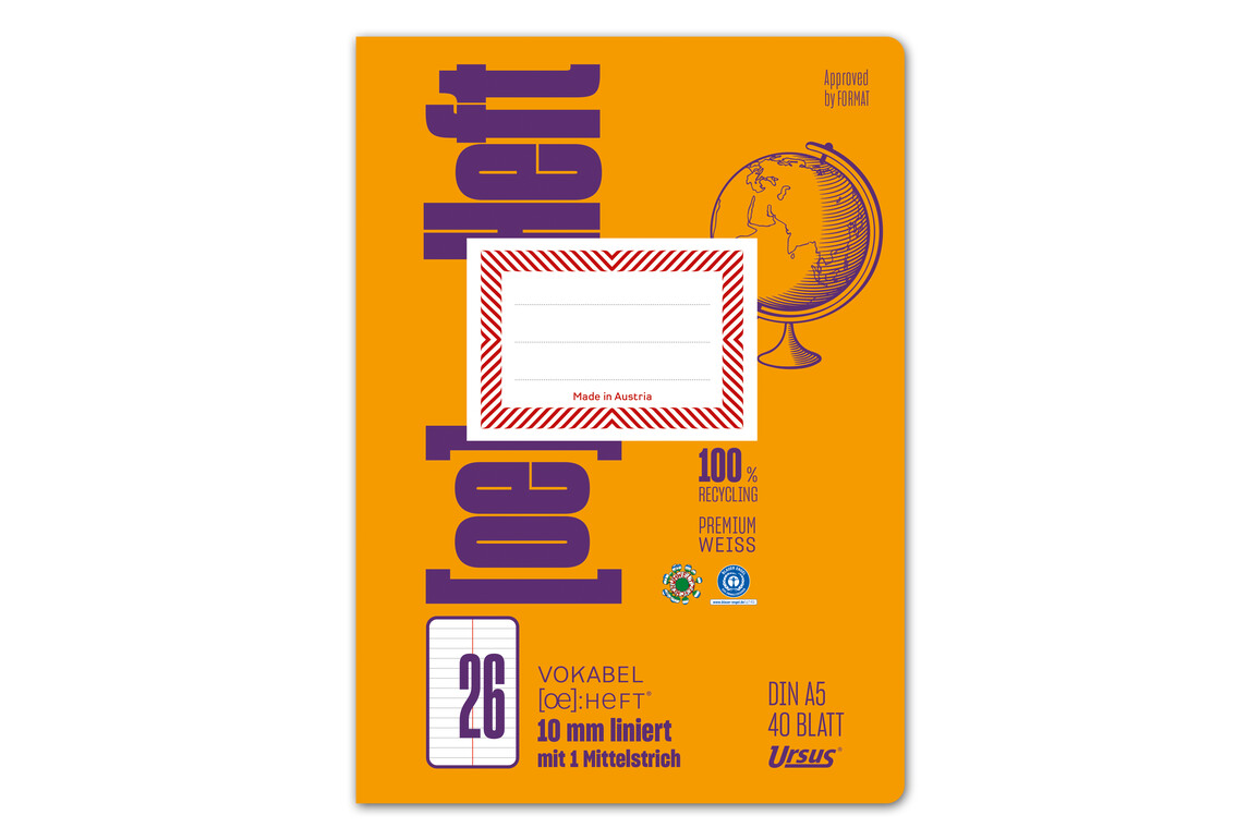Heft Ursus OE26 A5 40 Blatt liniert 1 MS, Art.-Nr. 070540-11 - Paterno Shop