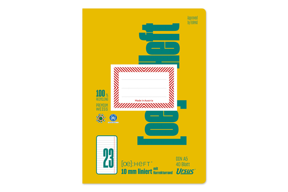Heft Ursus OE23 A5 40 Blatt liniert mit KR, Art.-Nr. 070540-13 - Paterno Shop