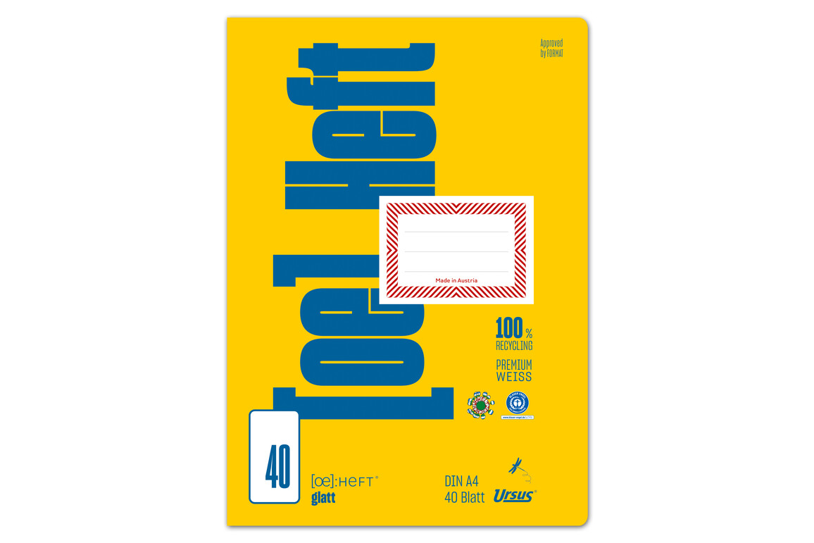 Heft Ursus OE40 A4 40 Blatt glatt, Art.-Nr. 070440-00 - Paterno Shop