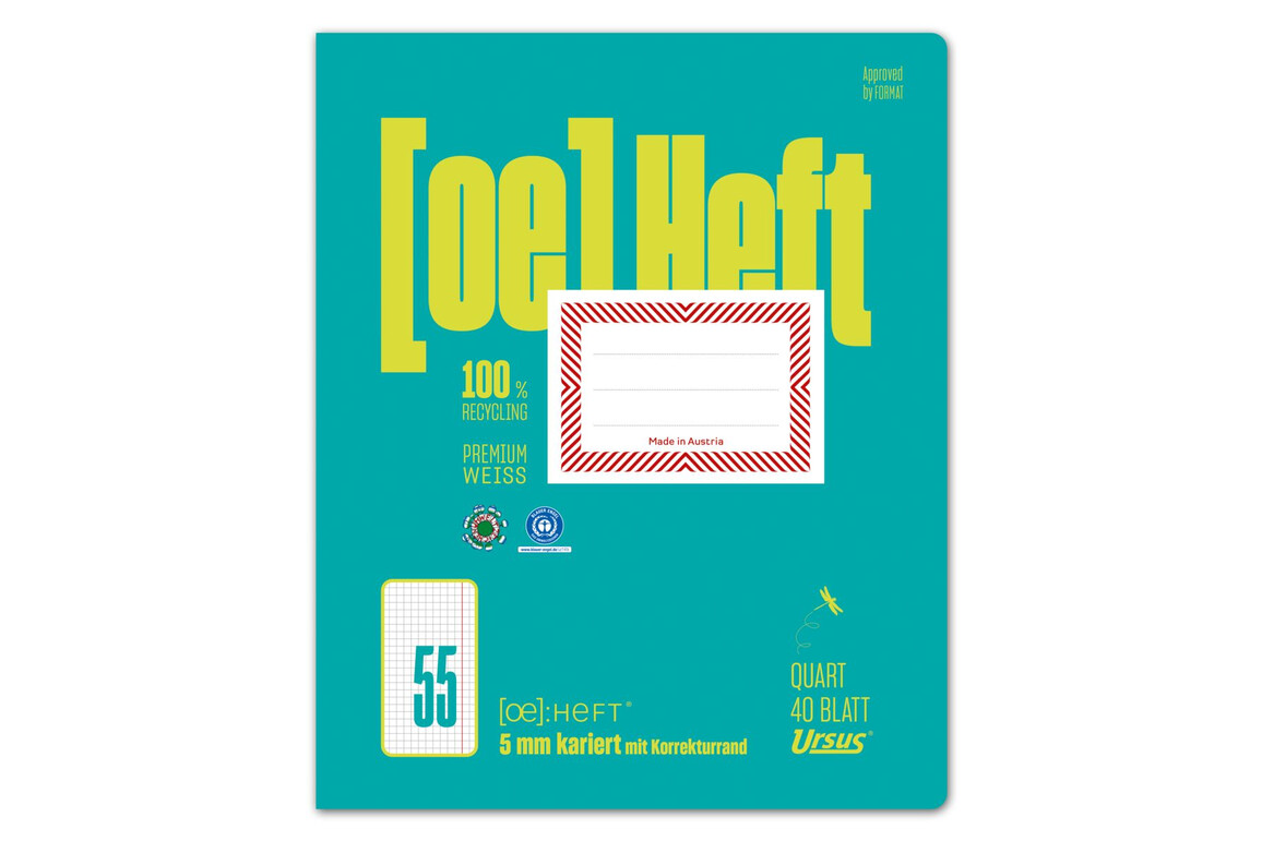 Heft Ursus OE55 Quart 40 Blatt kariert mit KR, Art.-Nr. 073840-23 - Paterno Shop