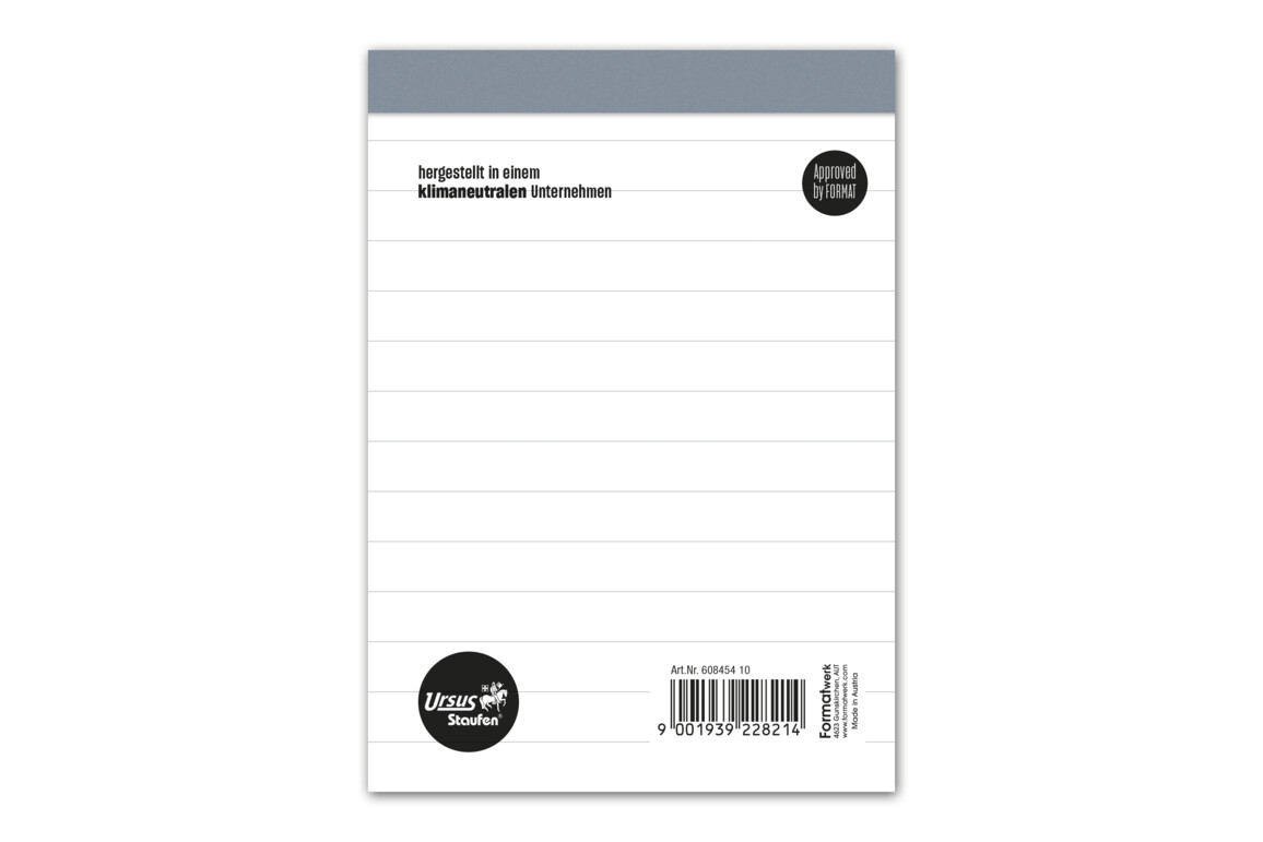 Notizblock Ursus A6 48 Bl. liniert ohne Deckblatt, Art.-Nr. 608454-10 - Paterno Shop
