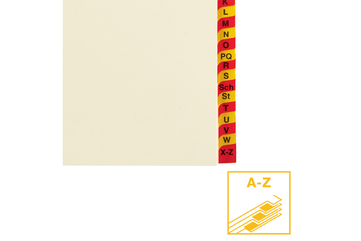 Register Bene A-Z 24-teilig rot - gelb, Art.-Nr. 093403 - Paterno Shop