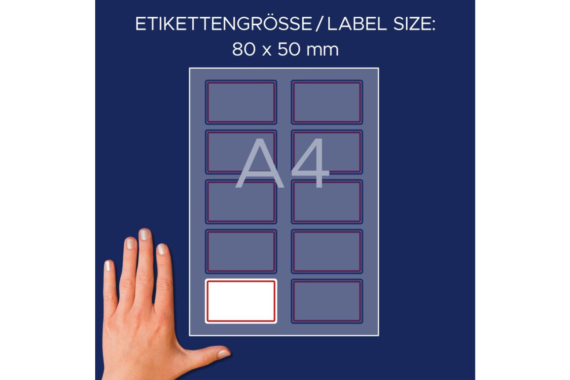 Namensetiketten ZWF 80 x 50 mm mit Rand rot, Art.-Nr. L4786-20 - Paterno Shop Namensetiketten ZWF 80 x 50 mm mit Rand rot, Art.-Nr. L4786-20 - Paterno Shop