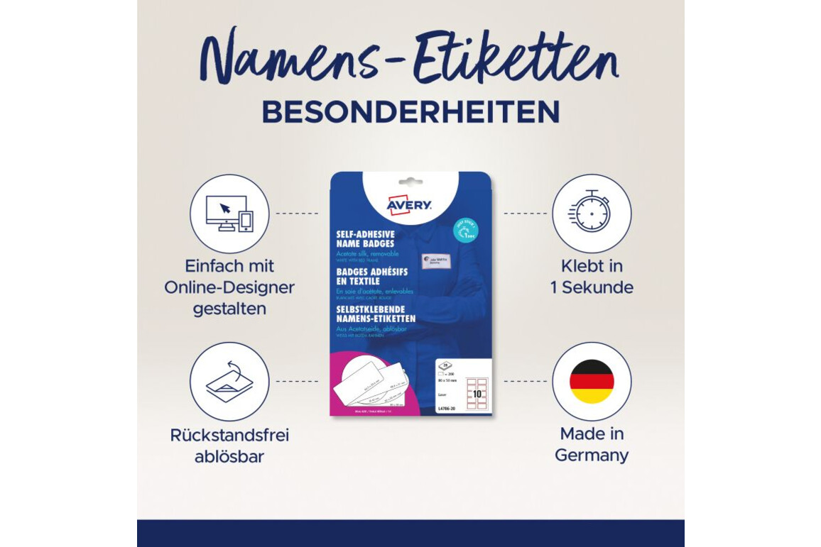 Namensetiketten ZWF 80 x 50 mm mit Rand rot, Art.-Nr. L4786-20 - Paterno Shop Namensetiketten ZWF 80 x 50 mm mit Rand rot, Art.-Nr. L4786-20 - Paterno Shop