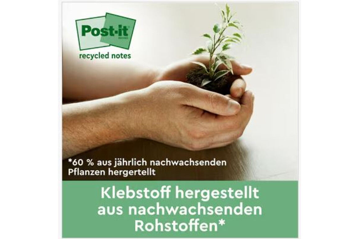 Haftnotizen Post-it 76x127 mm gelb Recycling Tower, Art.-Nr. 655-1T - Paterno Shop
