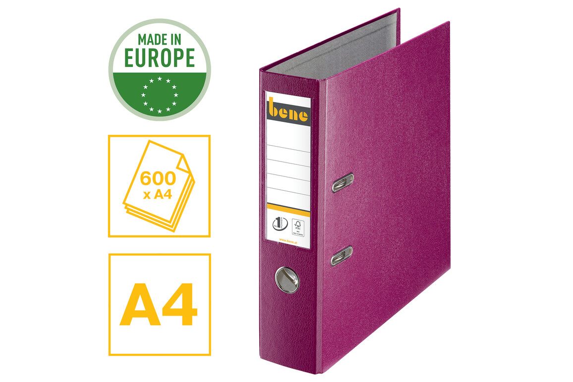 Ordner Bene Standard breit brombeer, Art.-Nr. 291400-BRO - Paterno Shop