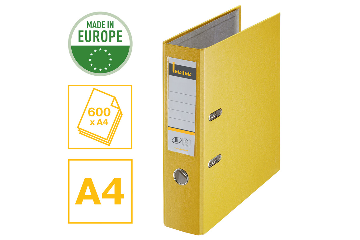 Ordner Bene Standard breit gelb, Art.-Nr. 291400-GE - Paterno Shop