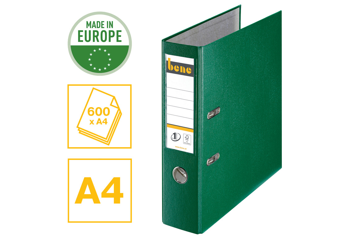 Ordner Bene Standard breit grün, Art.-Nr. 291400-GN - Paterno Shop