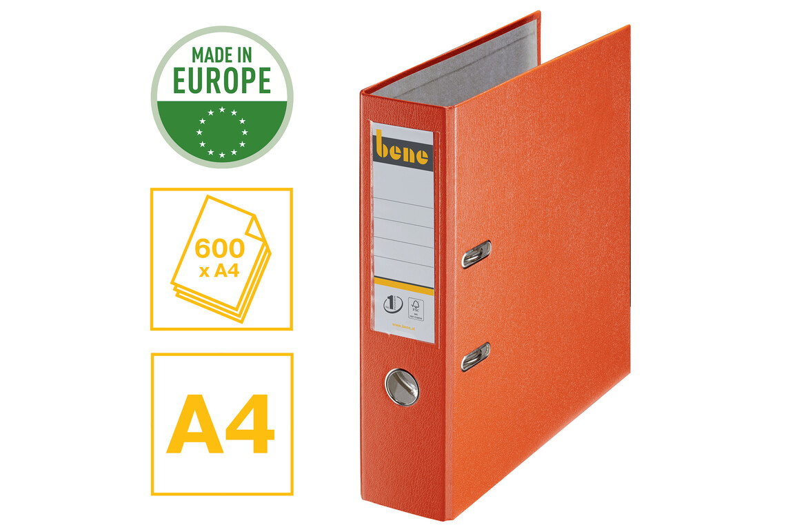 Ordner Bene Standard breit orange, Art.-Nr. 291400-OR - Paterno Shop
