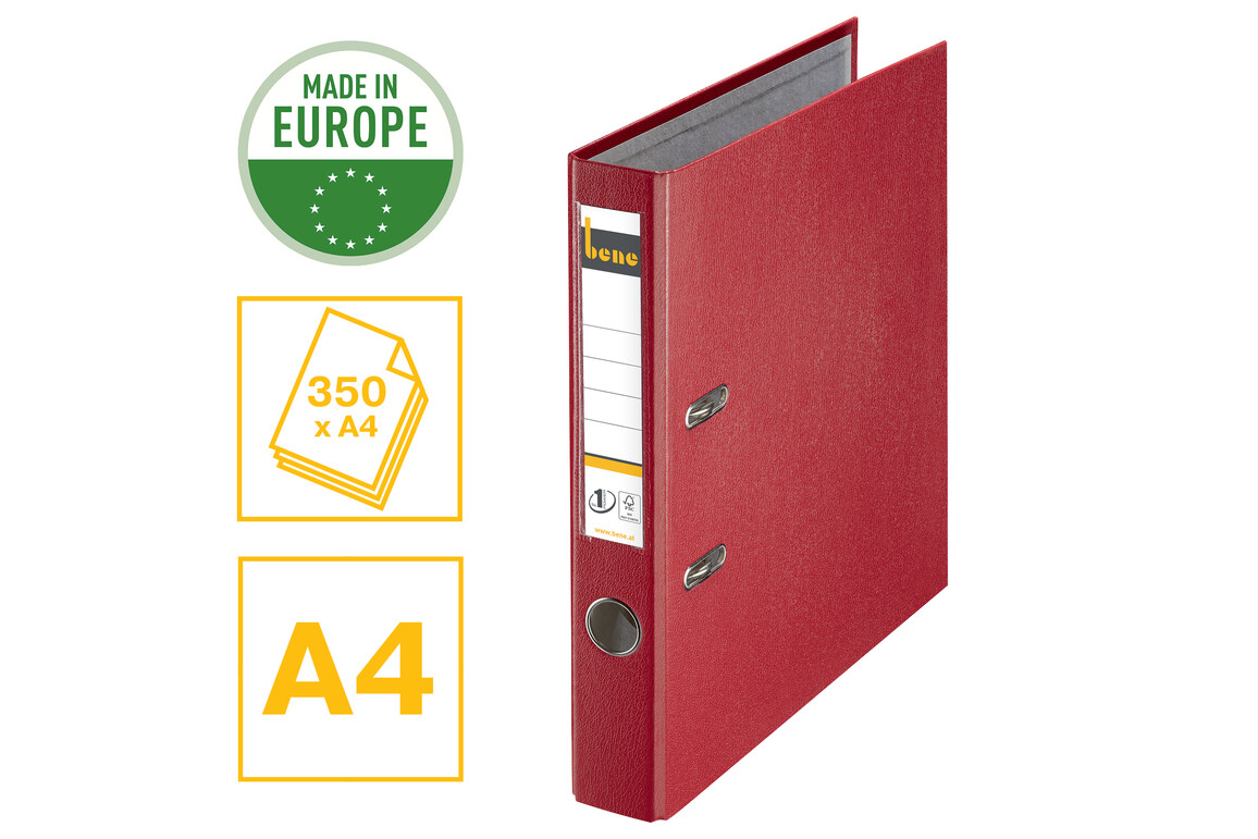 Ordner Bene Standard schmal rot, Art.-Nr. 291600-RT - Paterno Shop