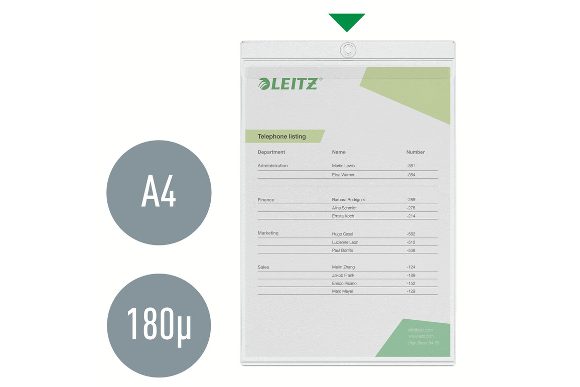 Sichttaschen Leitz A4 200 my farblos, Art.-Nr. 4094-00-00 - Paterno Shop